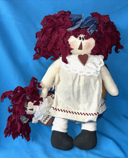Raggedy Ann Folk Art Primitive Handmade Doll T 