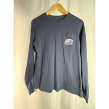 Vineyard Vines Mens XS Navy Blue Tailgate Football Whale Long Sleeve T shirt
