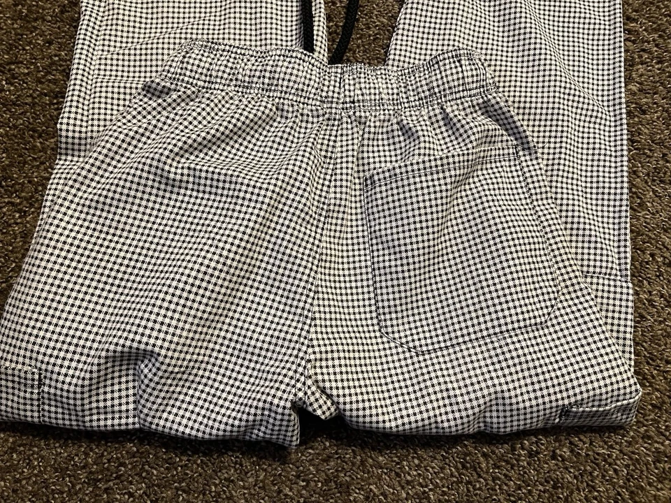 3 Pairs Natural Uniforms Unisex 6 Pocket Chef’s Pants, Black And White XS - Image 2 of 4