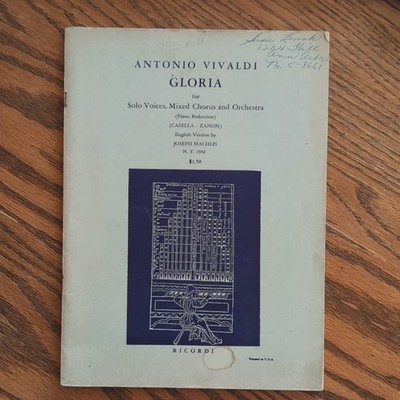 Gloria By Antonio Vivaldi For Solo Voices, Mixed Chorus And Piano