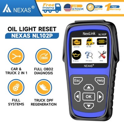 NEXAS NL102 Plus Heavy Duty Truck Diagnostic Scanner DPF Regen Oil Reset Tool