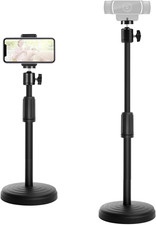 Webcam Stand for Desk, 18 Inch Webcam Tripod Camera Stand with Phone Holder Desk
