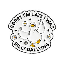 You  Re Ducking Awesome Cute Duck Enamel Pin Strawberry Duck I  M Late I Was