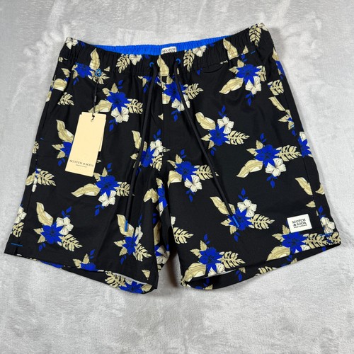 Scotch&Soda Swim Trunks Medium Midnight Garden 4-Way Stretch UPF 50+ NEW $78 - Picture 5 of 14