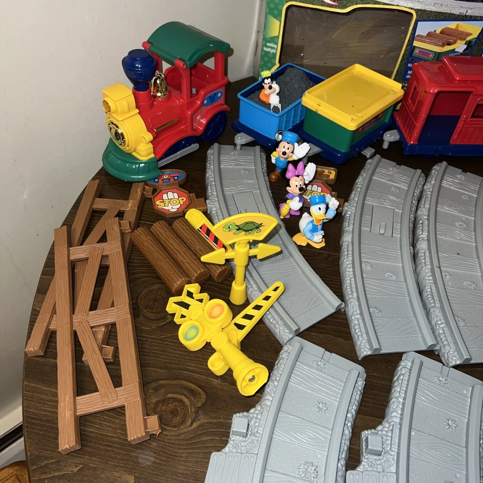 Vtg Fisher Price Mickey Hometown Railroad Disney Train With Lights And Sounds - Image 2 of 4