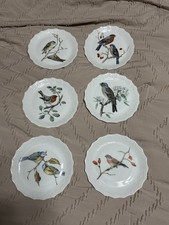 6 French Limoges Bird Hors d'oeuvre Plates 6-1/2" Excellent
