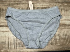 Vtg Victoria's Secret Cotton Signature Logo Band High Leg Brief Panty Heather M
