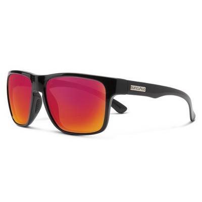 SUNCLOUD Rambler Sunglasses - Black - Polarized Red Mirror