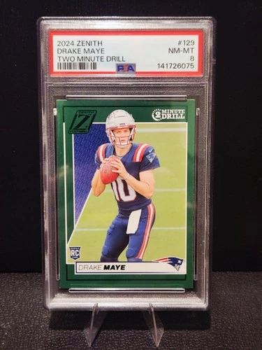 2024 Panini Zenith - Rookie Drake Maye #129 Two Minute Drill (RC) PSA 8