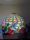 Vintage Large Stained Glass Lamp Shade Tiffany Style Stained Glass Floral
