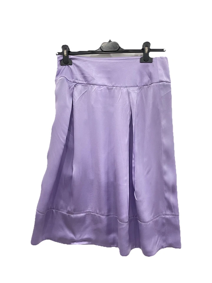 Falda H30# Valentino Roma Púrpura 100% Seda Talla 40 / EE. UU. 4 – Elegante Plisada Midi Foto 4 de 4