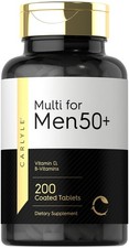 Multivitamin for Men over 50 plus  200 Count  with B Vitamins, Vitamin D, Magn
