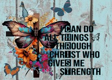 Diamond Art Painting Kits for Adults, Cross Butterfly Full Drill Diamond Dots Pa