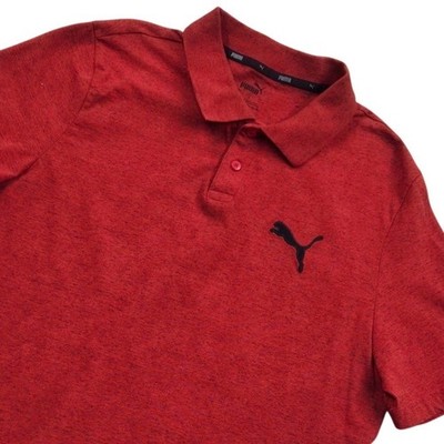 Puma Essentials Heather Polo Shirt Short Sleeve 588511-11 Red Mens Large
