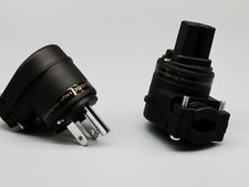 1x Rhodium Plating US male IEC Female Right Angle Power Plug Connector
