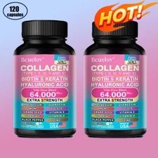 Collagen Peptides Capusles - Type I II III V X - Support nails hair skin health