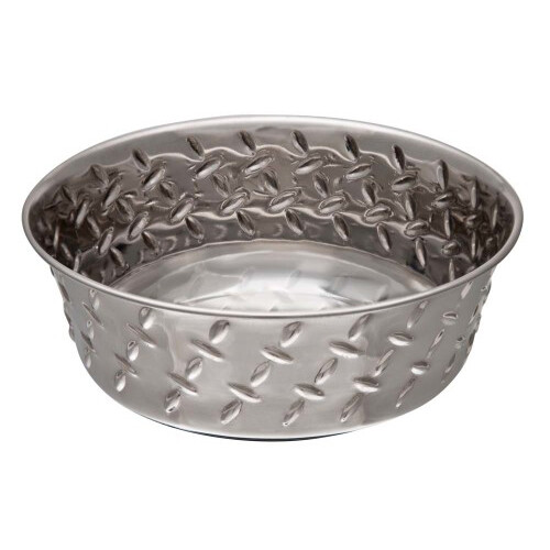 Loving Pets Diamond Plate Bowls with Non Skid Bottom Do