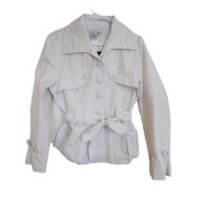Luii Women's White Cotton/nylon Lined Jacket New
