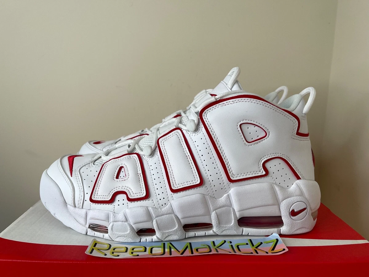 Nike Air More Uptempo 2021 White Varsity Red for Sale 