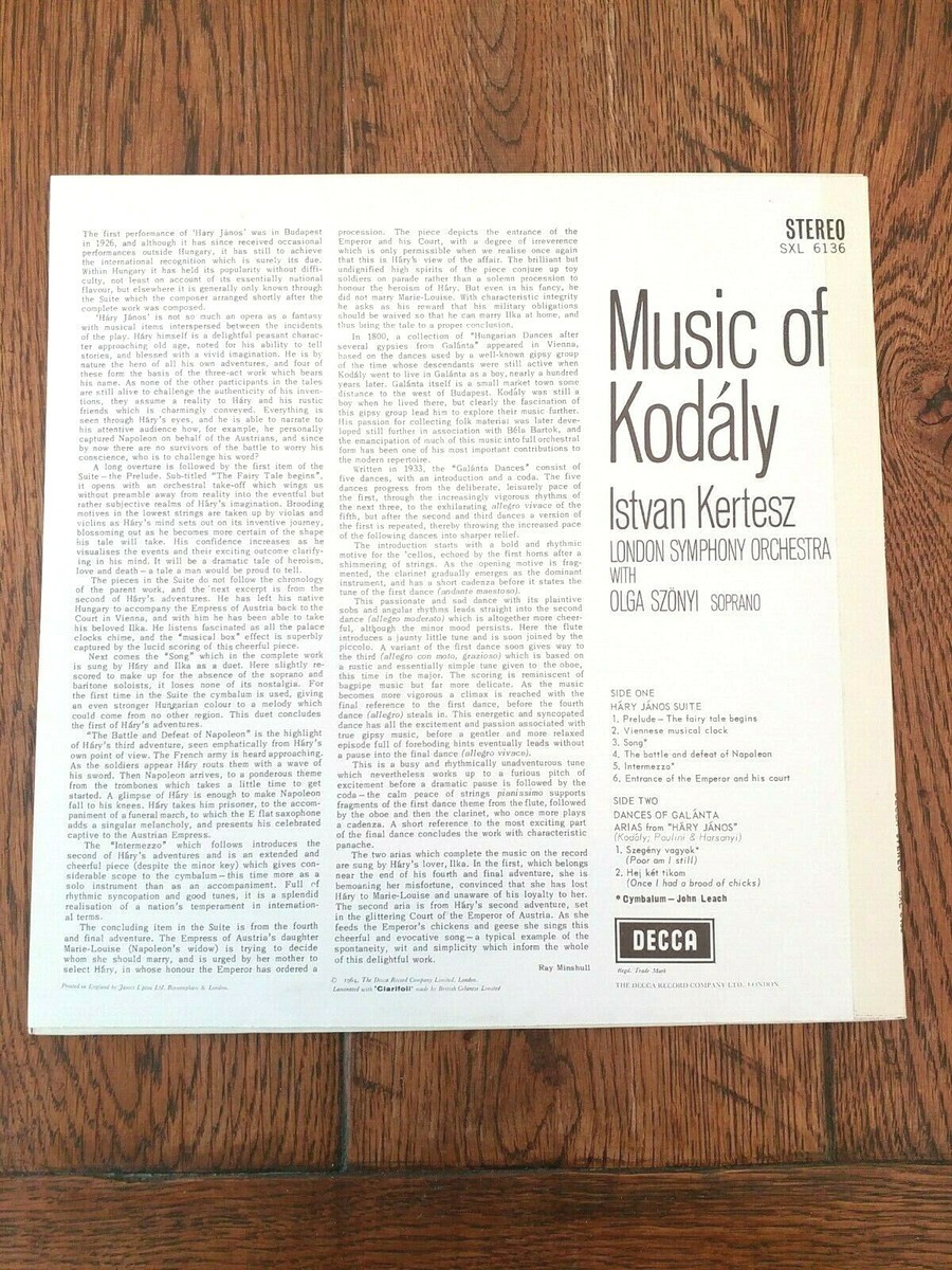 英LP Istvan Kertesz, London Symphony Orchestra Music Of Kodaly SXL6136 DECCA /00260 Zoltán Kodály / London Symphony Orchestra / István Kertész