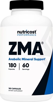 Nutricost ZMA 490 mg, 180 Kapseln - glutenfrei, gentechnikfrei, hochwertig