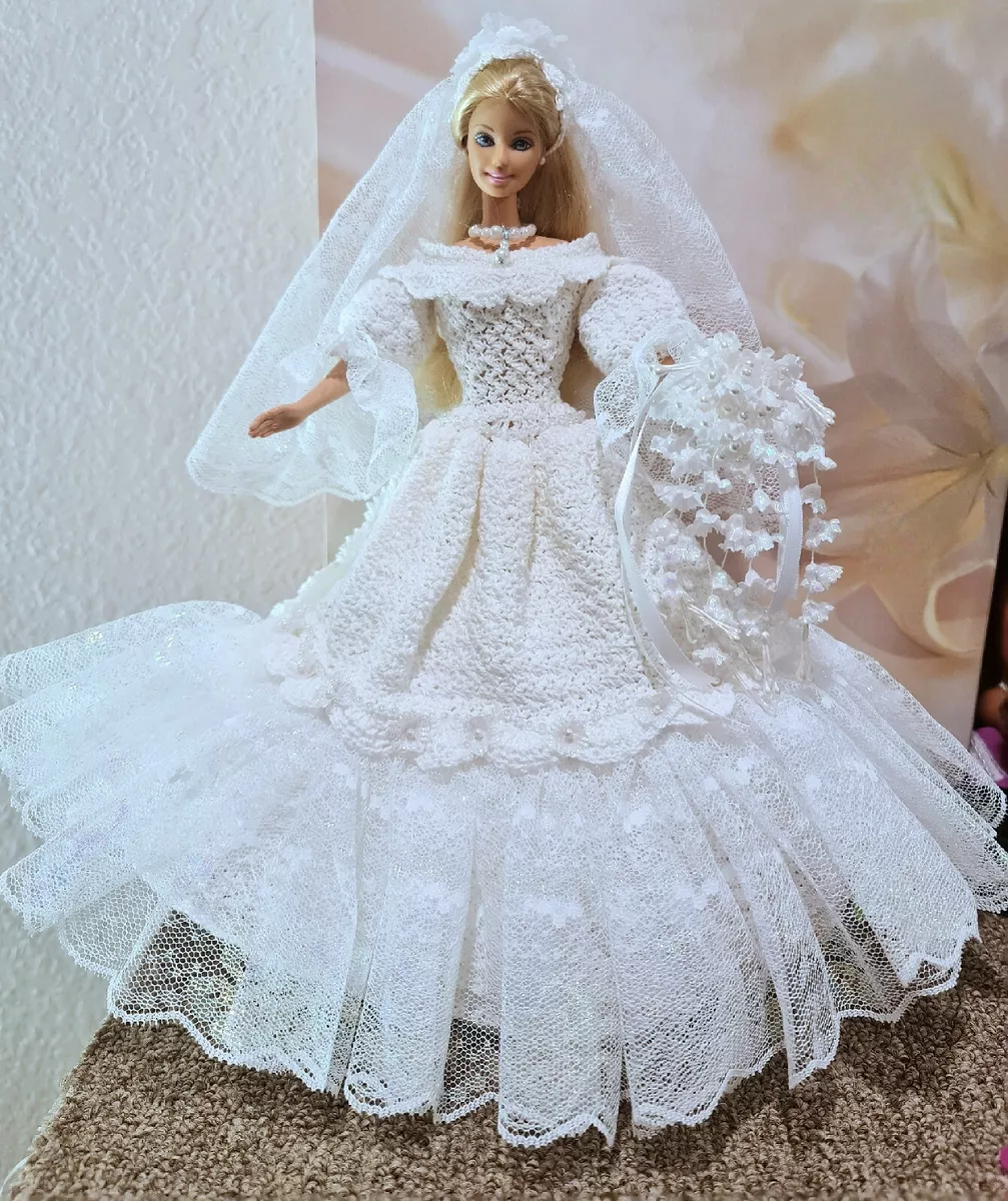 Crochet barbie wedding dress online
