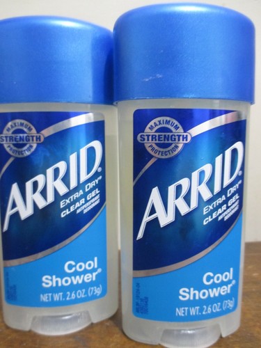 2x ARRID Extra Extra Dry COOL SHOWER Antiperspirant Deodorant CLEAR GEL 2.6 oz