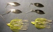 2 ~ Pro Assassinator Clacker 3/8 oz Spinnerbait DT-DWN-WCS White/Chartreuse Shad
