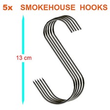 BUTCHERS HOOKS,MEAT SMOKE HOUSE HOOK,(13CM) PACK OF 5