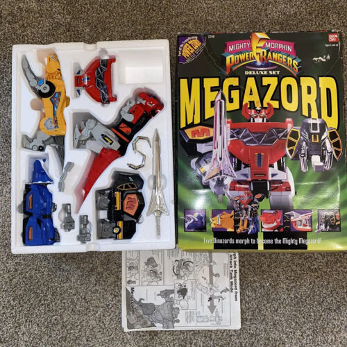 VTG 1993 MMPR POWER RANGERS DELUXE MEGAZORD 90% COMPLETE OPEN BOX - Picture 1 of 13
