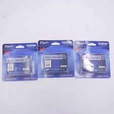 3 Pack Brother TZE141 0.7"x26.2' Black Print On Clear Tape For P-Touch PT-1300