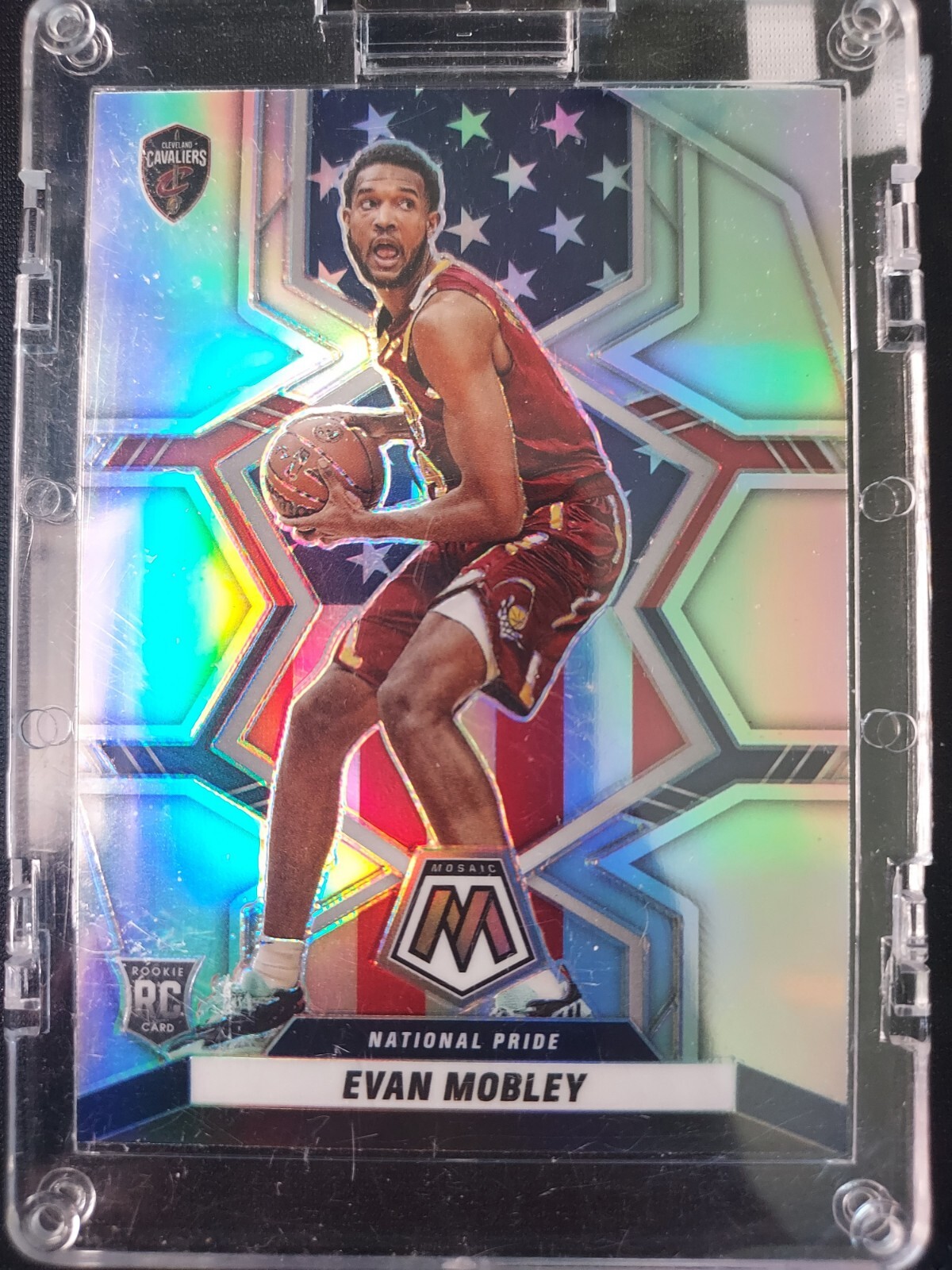 2021-2022 Panini Mosaic Silver Prizm Evan Mobley Rookie National Pride #258 SSP