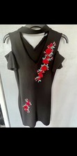 Black And Red Rose Dress