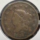 1826 Coronet Head Large Cent Very Good Read Actual Coin #6179