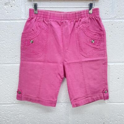 ROSA DENIM PATCHWORK SHORTS Y2K LANGE LINIE ELASTISCHER BUND TASCHEN DETAIL UK S