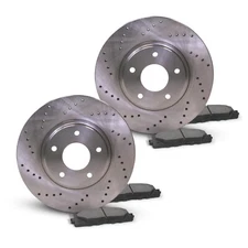 Front Drilled Brake Rotors + Pads for 2016-2020 Toyota Yaris Scion iA