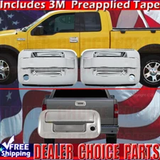 2004-2014 Ford F-150 Chrome 2 Door Handle COVERS w/PSGKH No Keypad+Tailgate w/KH