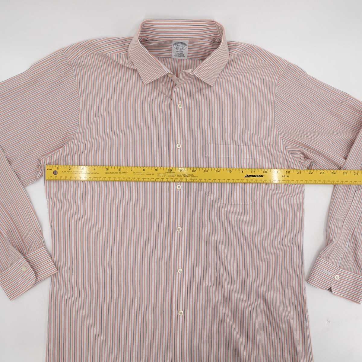 Brooks Brothers Shirt Mens 15.5 33 Regent Peach Striped Brooks Brothers Shirt Mens 15.5 33 Regent Peach Striped