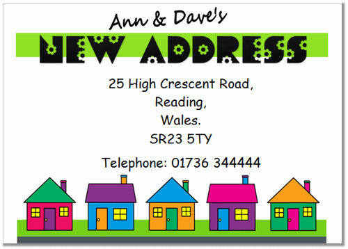 CHANGE OF ADDRESS PERSONALISED CARDS, moving, pk 10 & envelopes LILAC HOME a003 - Picture 2 of 10