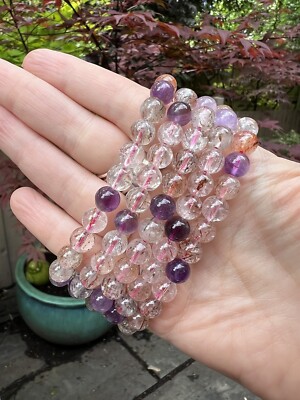 Super Seven Melody Stone Armband AAA + 8mm Perlen