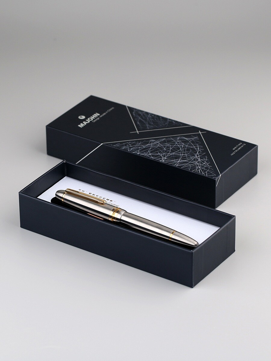 MAJOHN P136 Titanium Alloy Piston Fountain Pen Steel/BOCK MAJOHN P136 Titanium Alloy Piston Fountain Pen Steel/BOCK