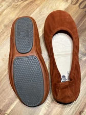 The Storehouse Flats Flex 8 Burnt Orange Rust Suede Ballet Shoes Summer Slip On