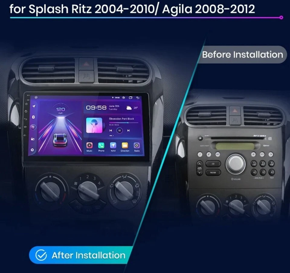 AUTORADIO ANDROID SUZUKI SPLASH OPEL AGILA 2004-2012 STEREO AUTO TOUCH 9" WIFI - Immagine 2 di 4