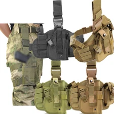 Tactical Adjustable Right Hand Pistol Gun Drop Leg Thigh Holster Mag Belt Pouch