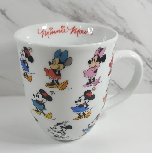 Rare Walt Disney Minnie Mouse Evolution Mug With 21 Minnie Drawing & Signature