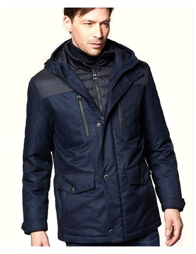 BUGATTI giaccone uomo invernale blu parka lungo taglie comode | eBay