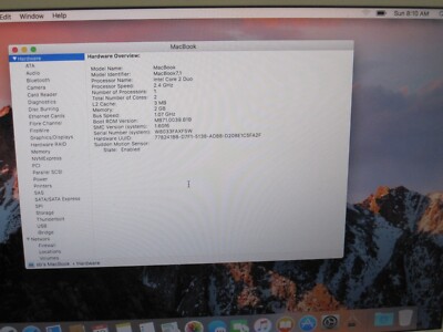 Apple MacBook A1342 Core 2 Duo 2.4 13
