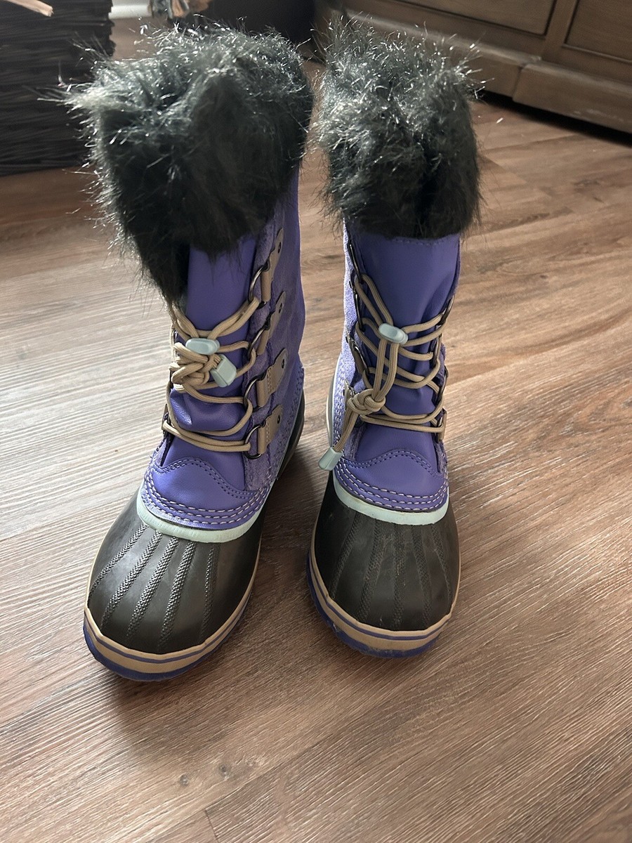 Sorel Joan Of Arctic Waterproof Winter Lace Up Boots Purple Womens Size