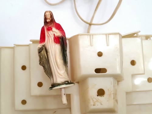 Vintage GLOLITE Last Supper Jesus Altar LIGHTED in ORIGINAL BOX WORKING NO MUSIC - Picture 15 of 24