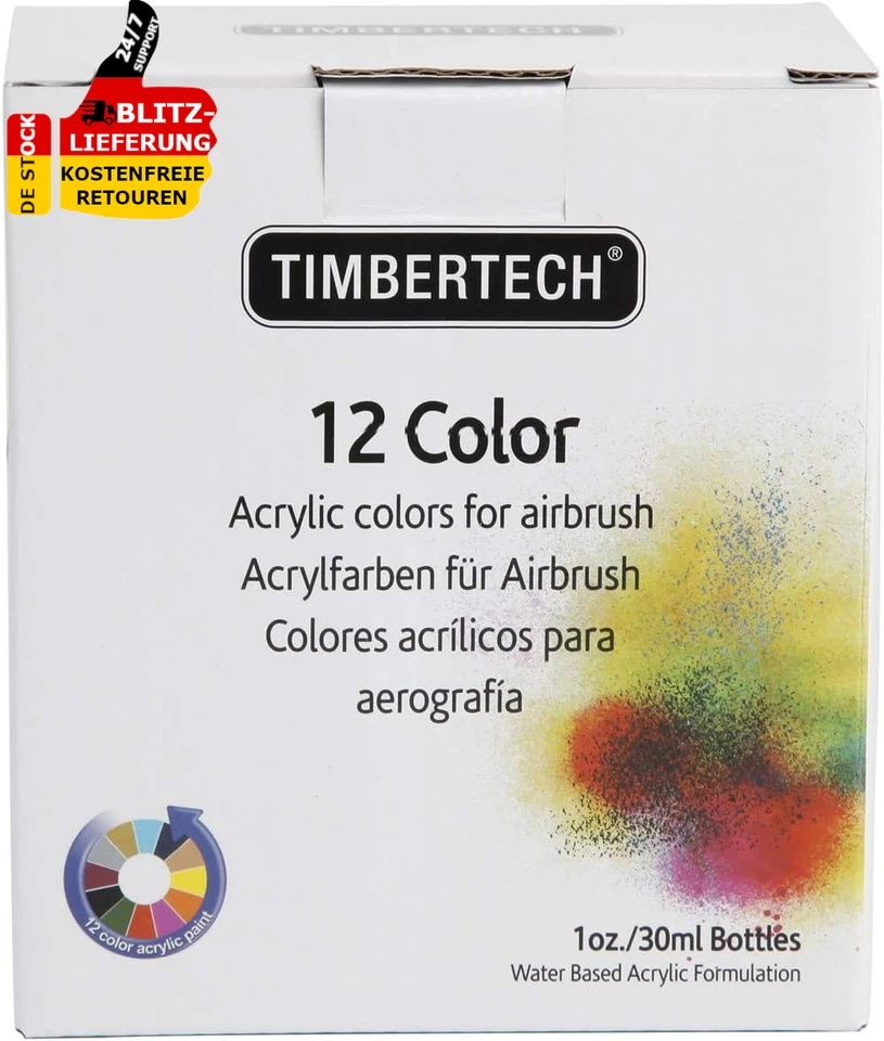 ✅ Acrylfarben-Ⅱ 12*30Ml Airbrush Farben Modellfarbe Luftbasis Farbenset - Bild 2 von 4